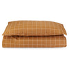 Single Organic Cotton Bedding Set - Window Pane, Pecan