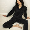 Black Silk Dreamscape Pyjama Pants