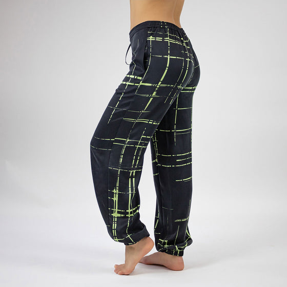 Silk Dreamscape Pants Black Check