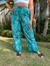 Turquoise Wide Leg Trousers