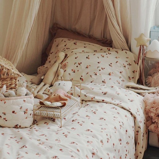 Single Organic Cotton Bedding Set - Peaches