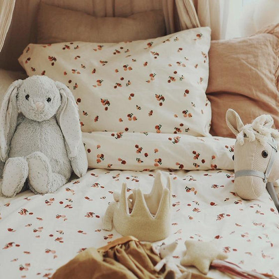 Single Organic Cotton Bedding Set - Peaches