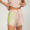 Silk Pink Flower Dreamscape Shorts NOKAYA