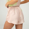 Silk Pink Flower Dreamscape Shorts NOKAYA