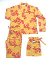 Long Sleeve Pyjamas - Matching Set in  Cartagena Print - Yellow/ Pink