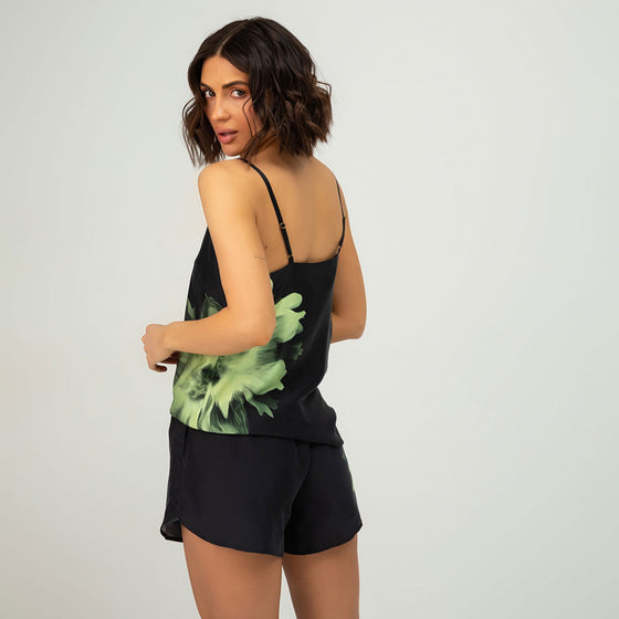 Silk Dreamscape Camisole Black Flower