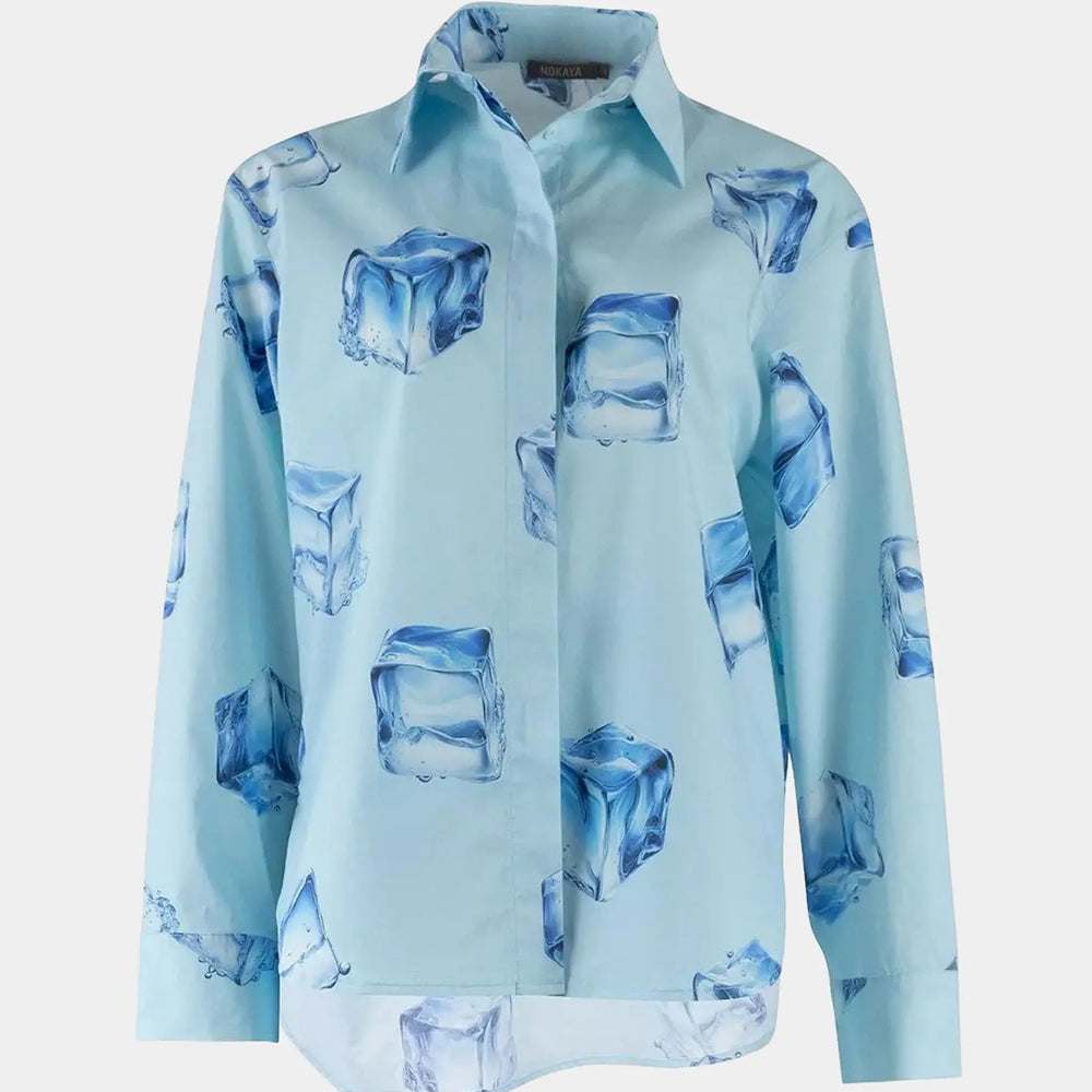 InStyle Cotton Poplin Shirt Ice Cubes NOKAYA