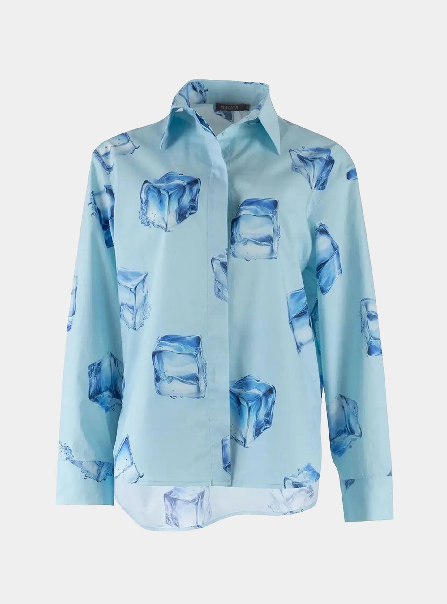 InStyle Cotton Poplin Shirt Ice Cubes NOKAYA