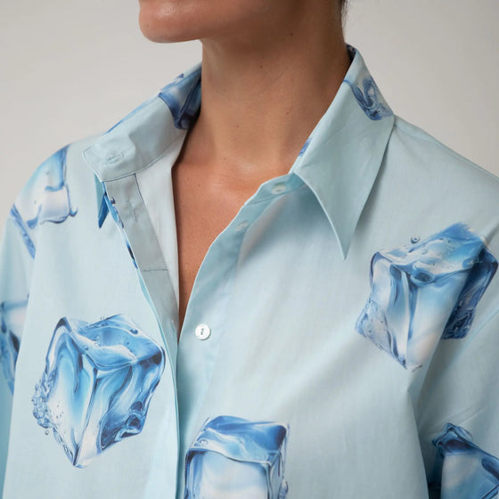 InStyle Cotton Poplin Shirt Ice Cubes NOKAYA