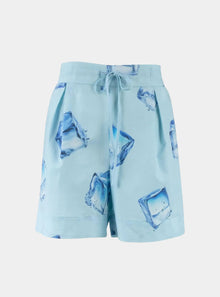  InStyle Cotton Poplin Shorts Ice Cubes NOKAYA