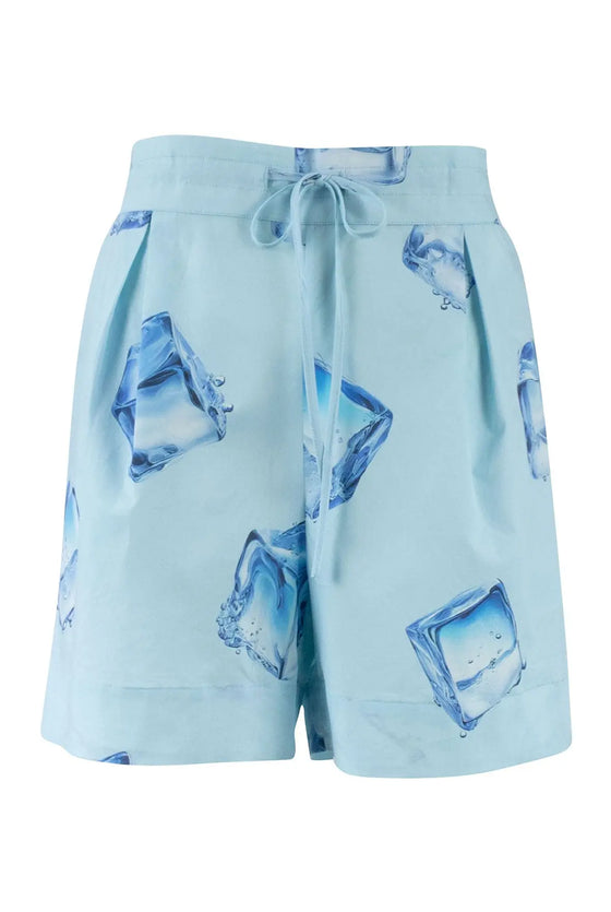 InStyle Cotton Poplin Shorts Ice Cubes NOKAYA