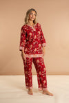 Red Rubra Women's Floral Cotton Pyjamas