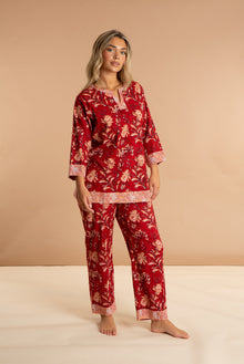  Red Rubra Women's Floral Cotton Pyjamas