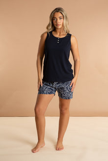  Navy Women's Buttoned Tank Top