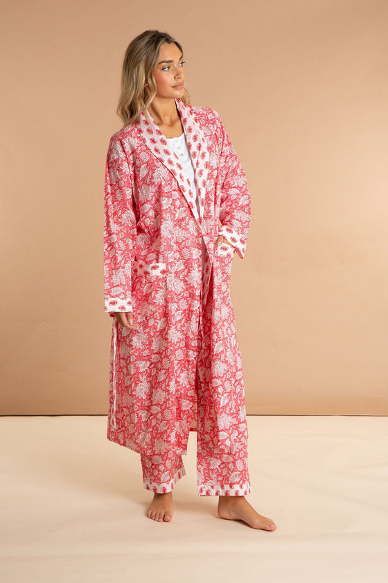 Peony Paisley Women's Cotton Robe inara