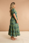 Lime Patchouli Floral Cotton Dress inara