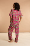 Fuchsia Freesia Women's Floral Cotton Pyjamas inara