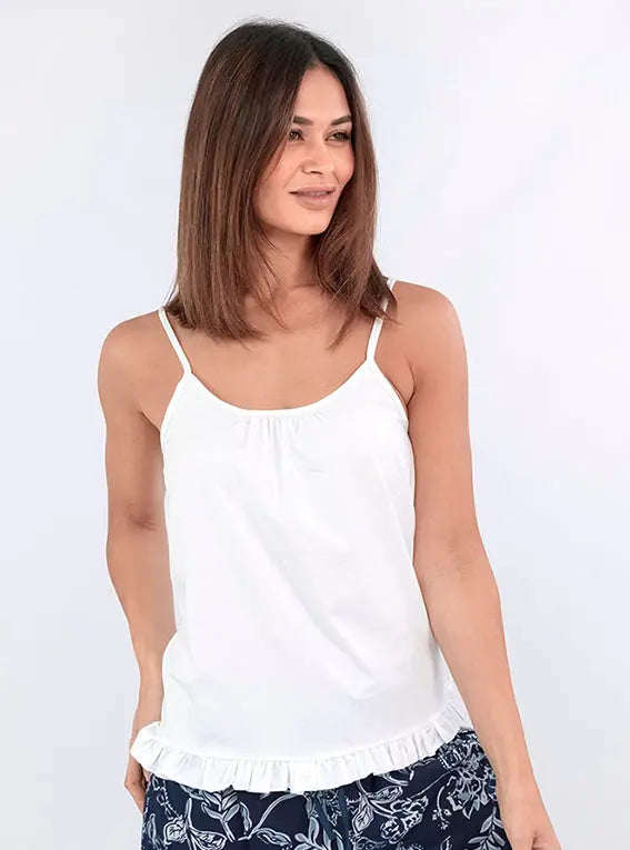 Isla Frilled White Cami inara