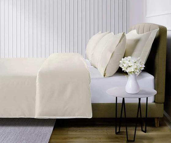 800 Thread Count Egyptian Cotton Duke of Bliss Lux Buttery Smooth Duvet Cover - Ivory Accent