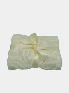  Large Knitted White/Ivory Bamboo Baby Blanket The Bamboo Baby Company