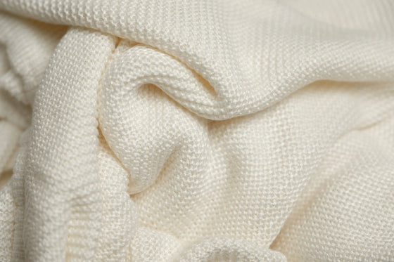 Large Knitted White/Ivory Bamboo Baby Blanket The Bamboo Baby Company