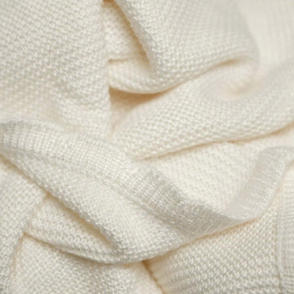 White/Ivory Extra Large Organic Bamboo Throw The Bamboo Baby Company