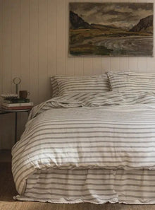  Ivory Kemptown Stripe Linen Blend Duvet Cover Piglet