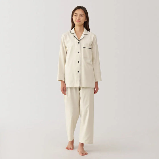 Ivory Women's Side Seamless Flannel Pyjamas MUJI UK