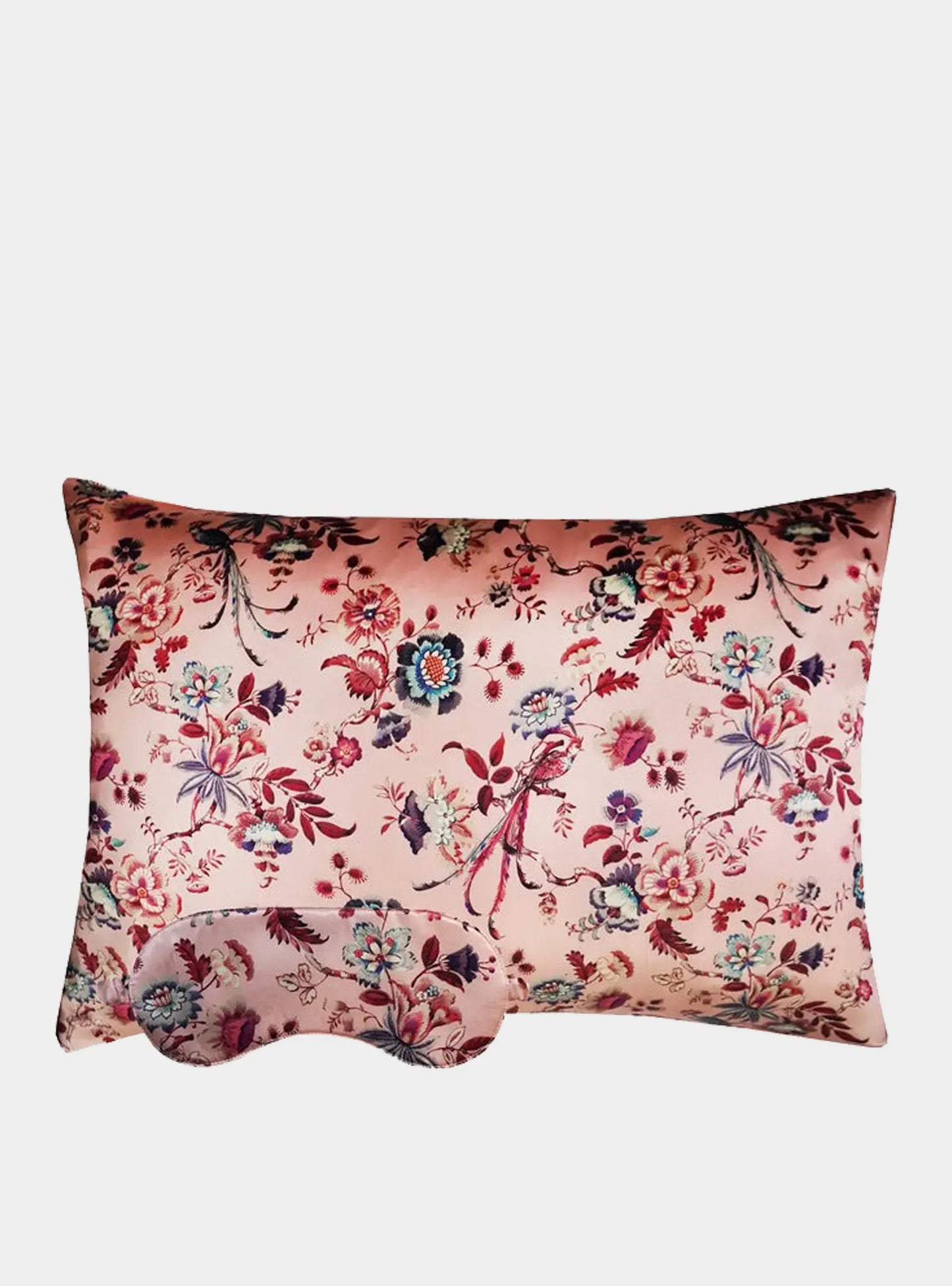 JANNAH PINK Liberty Silk Eye Mask & Pillowcase Gift Set Coco & Wolf