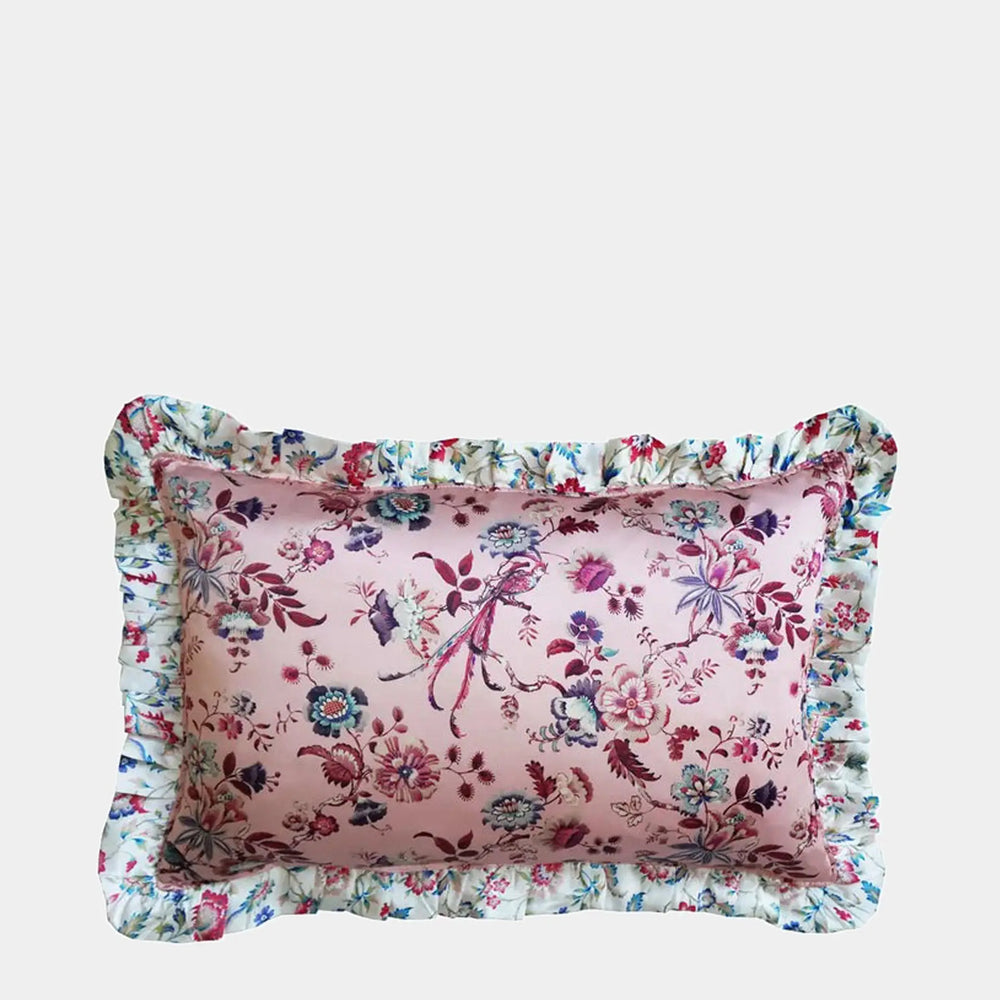 JANNAH & EVA BELLE Liberty Silk Oblong Ruffle Cushion Coco & Wolf