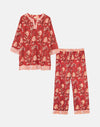 Red Rubra Women's Floral Cotton Pyjamas