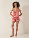 Japanese Crane on Coral Women's Cami Organic Cotton Short Set Myza