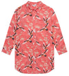 Japanese Crane on Coral Women's Organic Cotton Nightshirt Myza