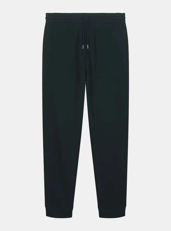 Jet Black Mens Organic Cotton Relaxed-Fit Joggers hewn.