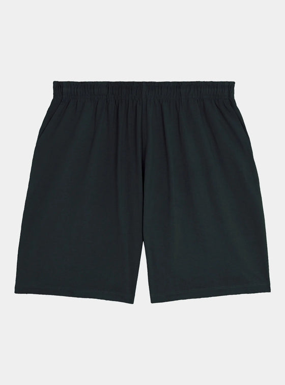 Jet Black Organic Cotton Lightweight Sweat shorts hewn.