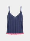 Jodie Ribbed Knitted Cami Vest - Denim Cara & The Sky