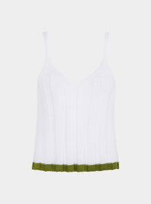  Jodie Ribbed Knitted Cami Vest - White