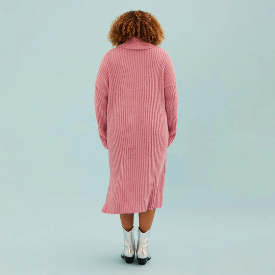 Joey Roll Neck Midi Dress - Dusky Pink Cara & The Sky