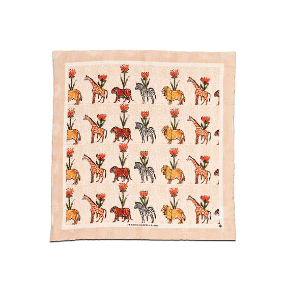 Linen Table Napkin / "Jungle March"