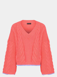  Katrina Cable v Neck Jumper - Coral Cara & The Sky