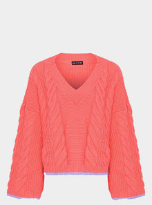  Katrina Cable v Neck Jumper - Coral Cara & The Sky