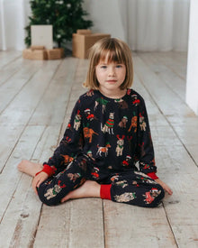  Kids 12 Dogs of Christmas Print Long Pyjama Set Chelsea Peers