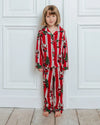 Kids Christmas Santa Stripe Print Long Pyjama Set Chelsea Peers