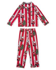  Kids Christmas Santa Stripe Print Long Pyjama Set Chelsea Peers