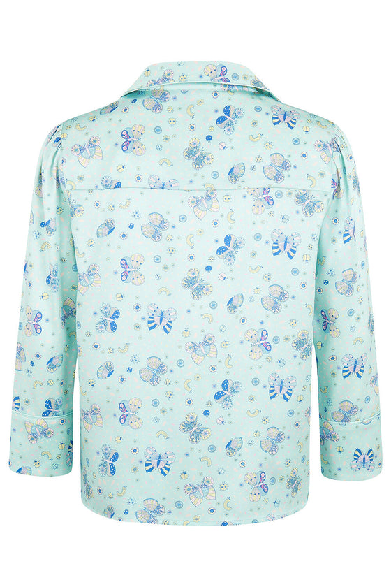 Amelie Glacier Butterfly Girls Silk Pyjama Set