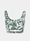 Kiku Recycled Performance Cropped Top - Leaf Print Peachaus