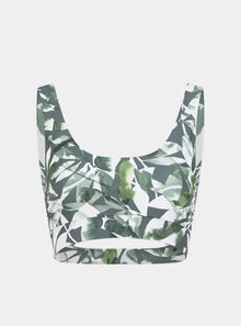  Kiku Recycled Performance Cropped Top - Leaf Print Peachaus