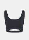 Kiku Recycled Performance Cropped Top - Volcanic Black Peachaus