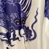 Kimono Silk Robe - Blue Dragon on White Long Studio Design