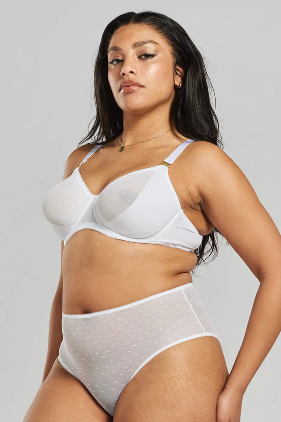 Konara Recycled-Lace Fuller-Cup Underwired Bra - Glacier White Peachaus